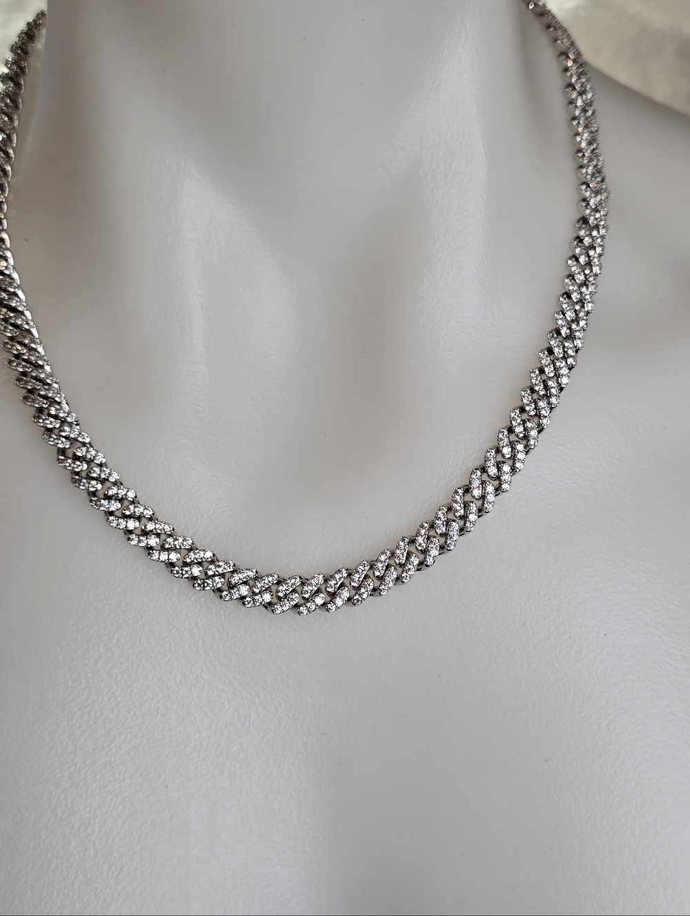 Luxury 8mm Miami Cuban Link Chain - 18K 5x White Gold Plated Necklace - 20"